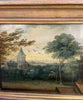 Tableau ancien huile scène religieuse La Vierge en visite chez Anne Début XVIIe