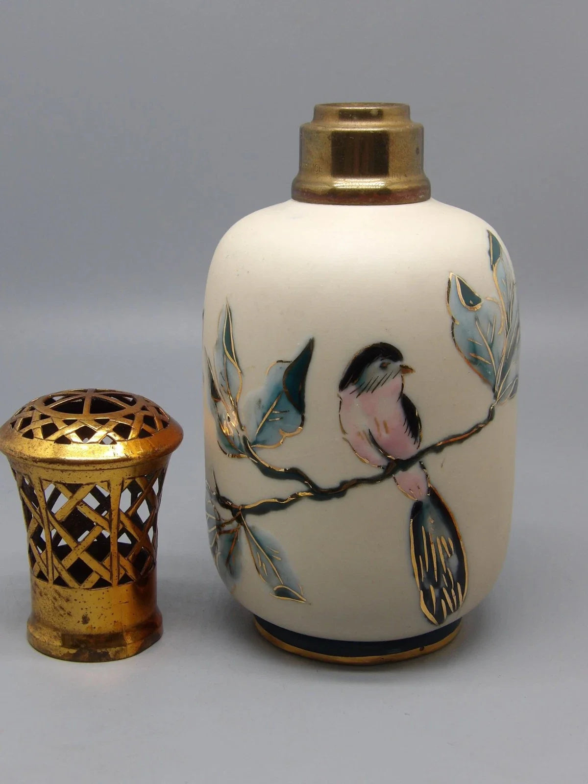 Lampe berger ancienne tharaud limoges decor oiseaux aubepine