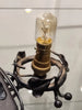 Lampe veilleuse en fer forgé et pâte de verre signé degué