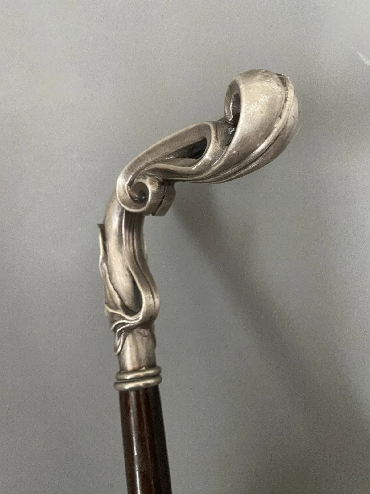 Lucien GAILLARD ancienne  canne pommeau en argent massif