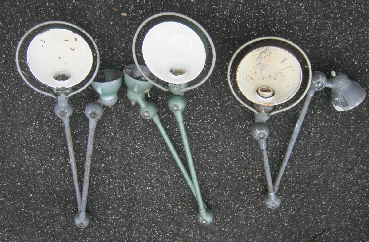 Lot x3 ancienne lampe jielde atelier usine industriel
