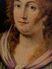 Tableau Ancien Huile Portrait Femme Reine Bijoux Renaissance Fontainebleau XVIe