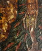 Ancienne Icône Religieuse Baptême Jésus Christ Peinture Tempera Doré Crête 17ème