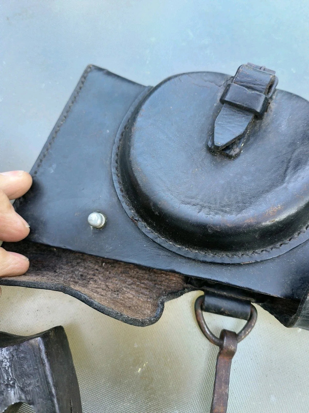 Hache pionnier allemand ww21940 landser hache + étui cuir libération 1944 vosges