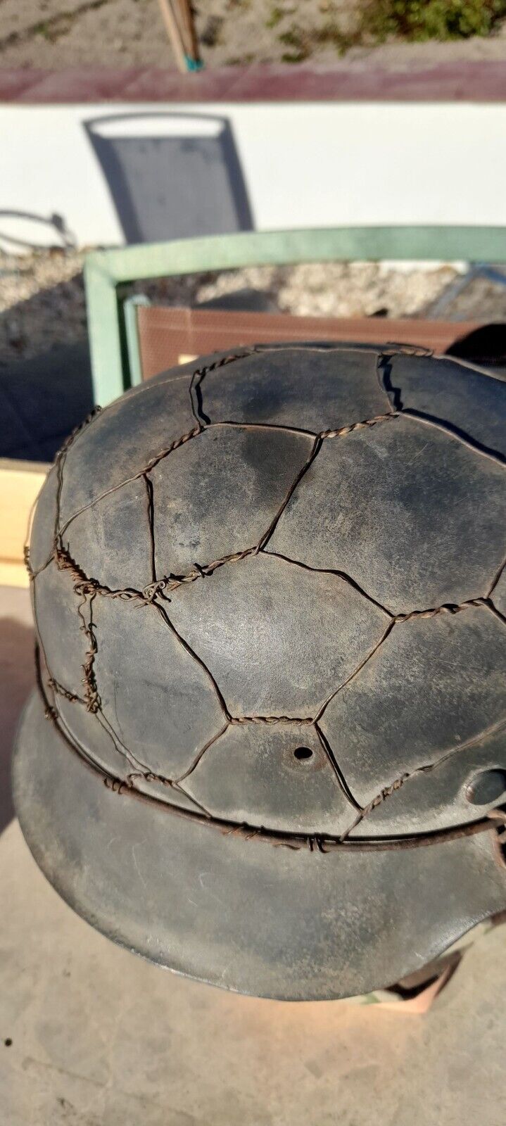 Casque Allemand modèle 42, camouflé grillagé, Allemagne WW.2