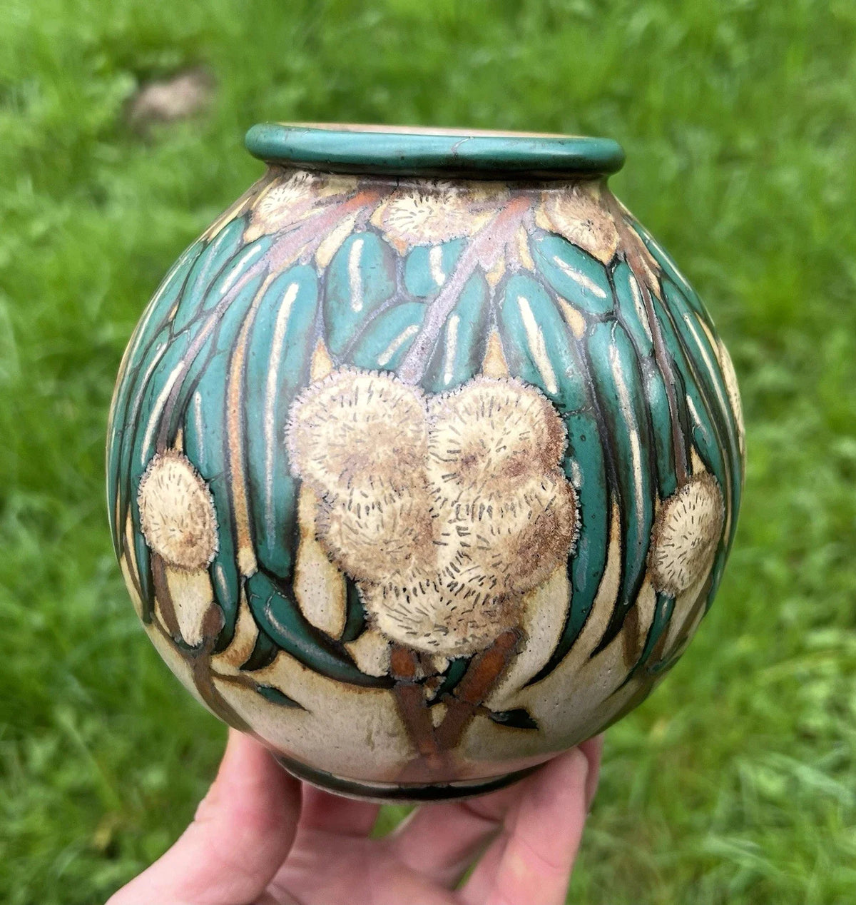 LOUIS LOURIOUX VASE GRES BOGUE CHATAIGNIER