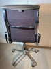 chaise Alu-Chair d'origine, modèle EA 219 Softpad, en cuir marron avec accoudoirs, Vitra.