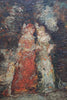 Tableau hsp elégantes avec chien adolphe monticelli (1824-1886) ecole française