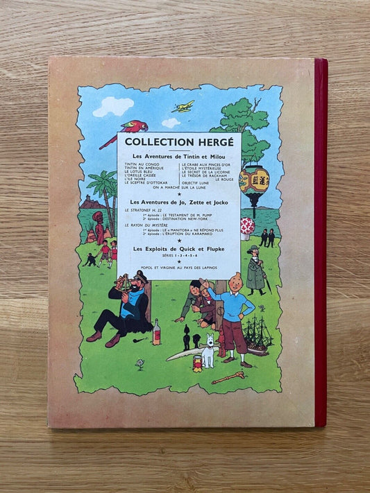 Tintin Hergé On a Marché sur la Lune EO Française 2ème trim 1954 Danel n°474 TOP