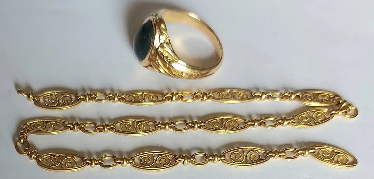 bijou bague chaîne solid gold 13 g