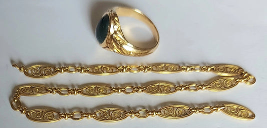 bijou bague chaîne solid gold 13 g