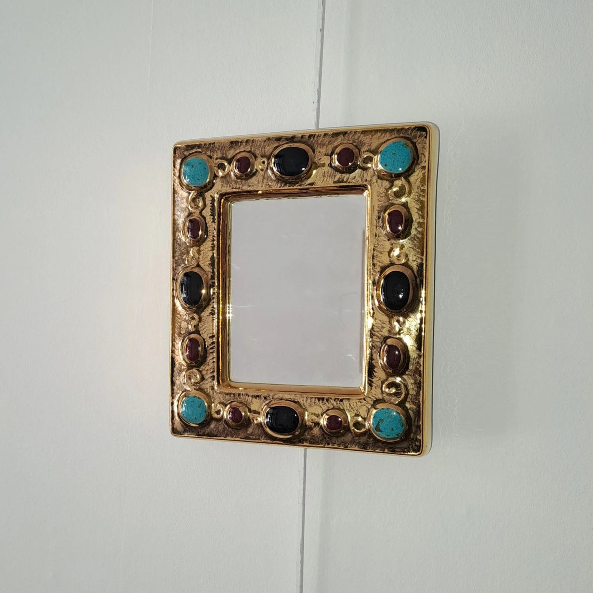 Miroir en céramique de François Lembo Vallauris vers 1960-1970