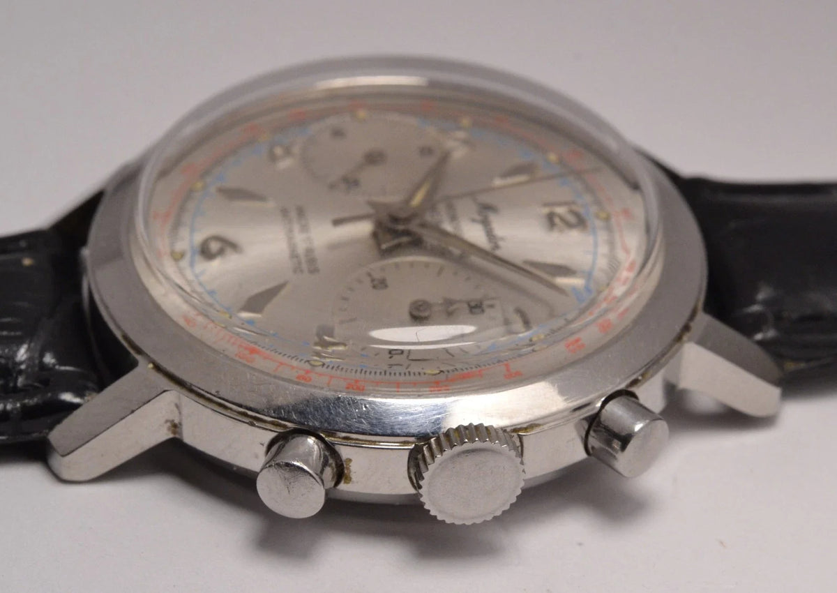 MONTRE CHRONOGRAPHE SUISSE MOGADOR ACIER LANDERON 1960 VINTAGE WATCH