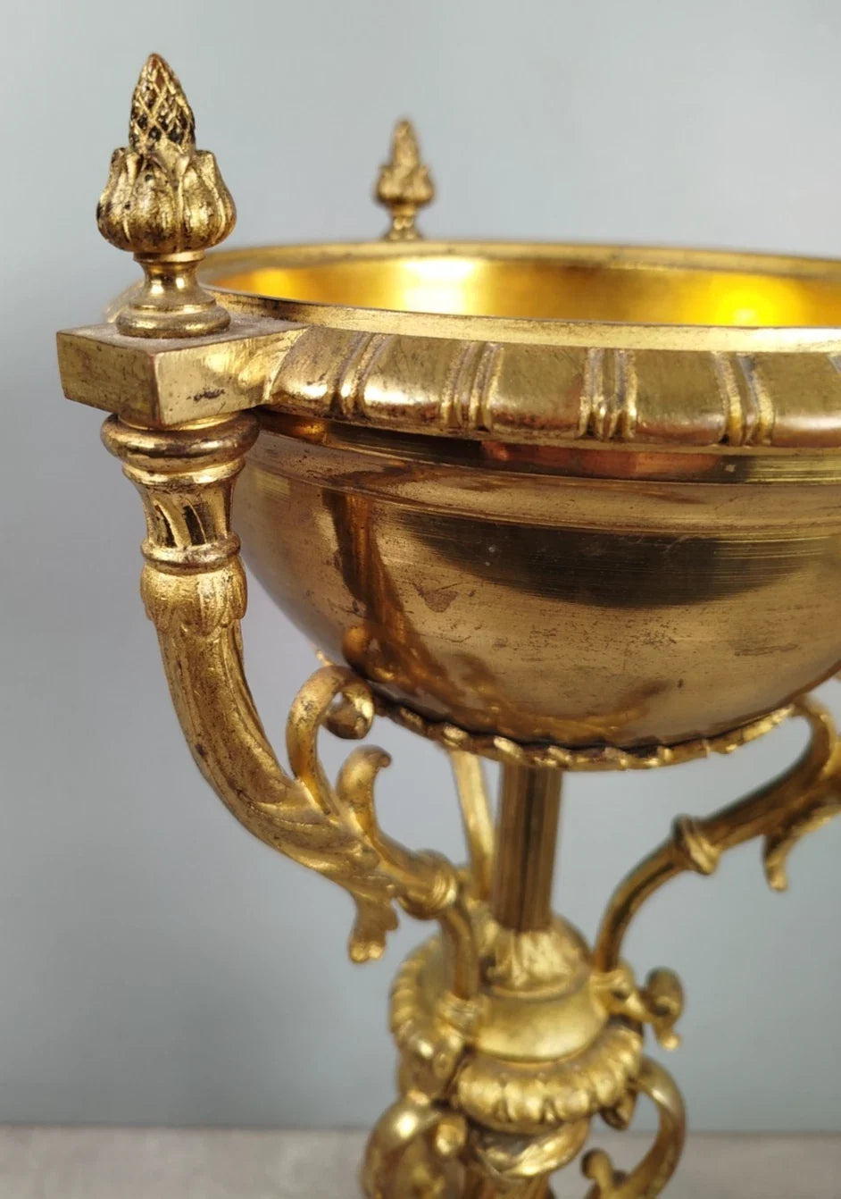 Grand PIED de LAMPE en Athenienne Cassolette Huile Petrole Brule-Parfum XIXe P51