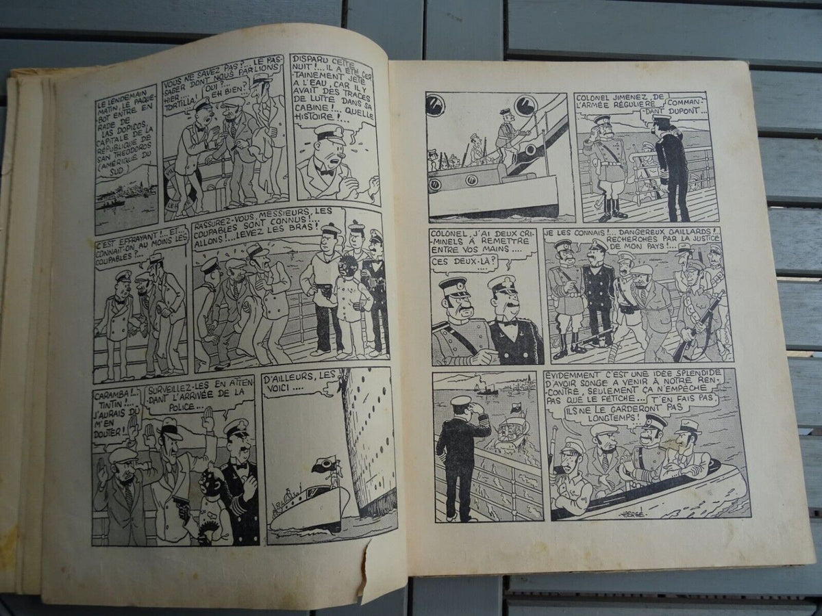 TINTIN l'oreille cassée A2 1937 EO noir et blanc HERGE