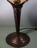 Lampe en fer forgé tulipe pâte de verre. Signé Schneider