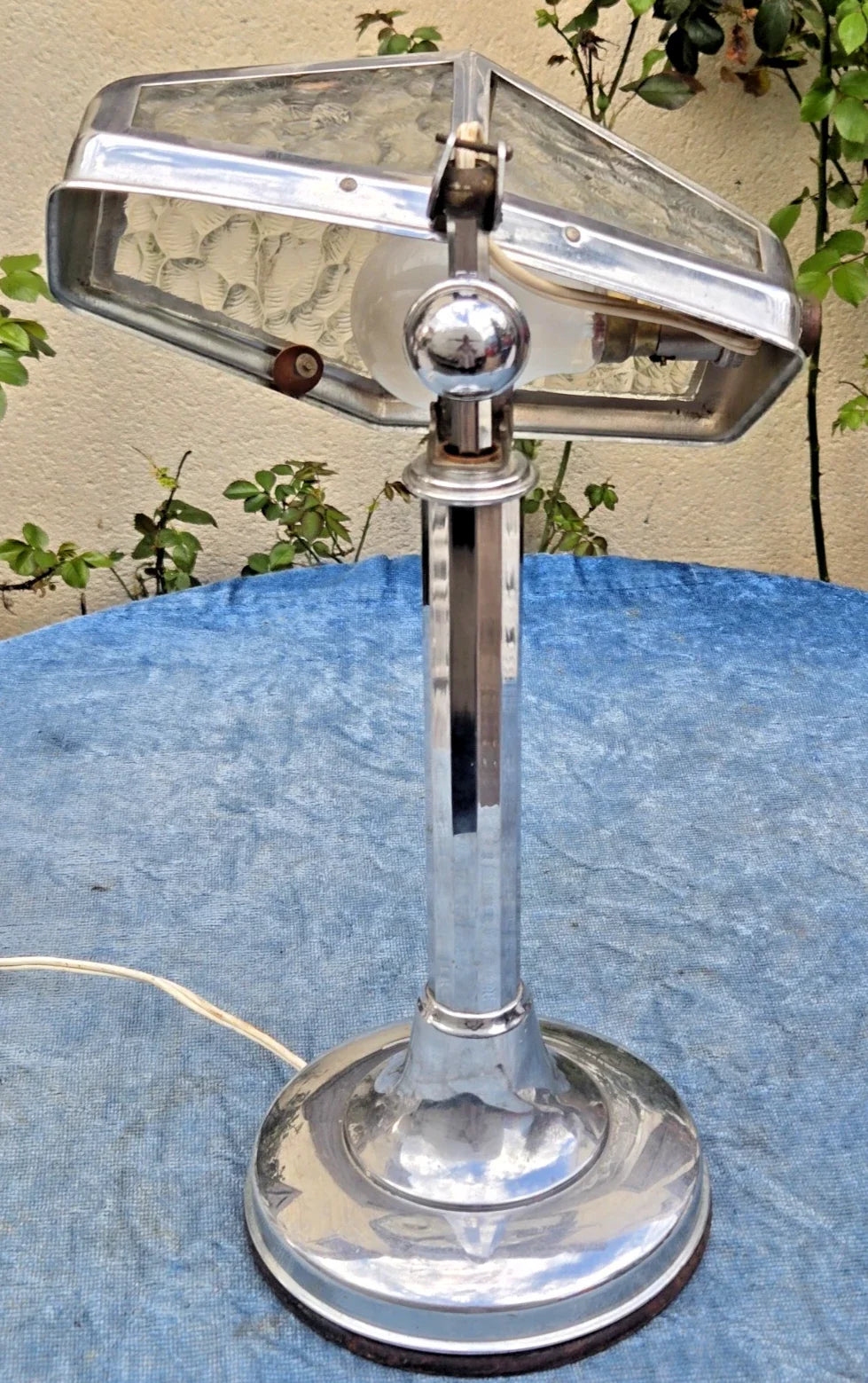 Belle lampe de bureau ancienne chromée pirouett