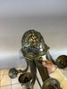 Lustre en bronze nickelé , travail français des années 1930.