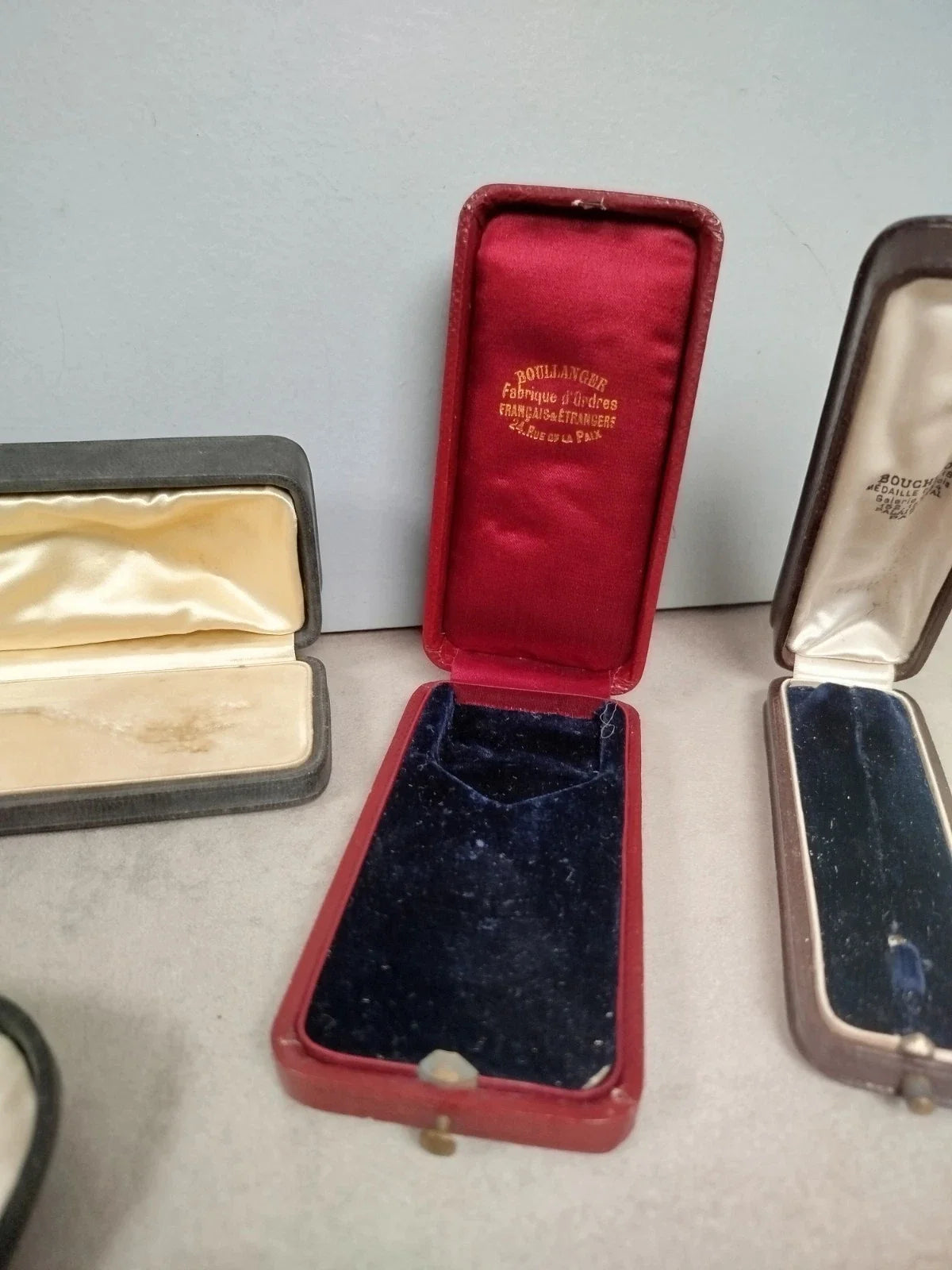 Lot de 8 boites ecrin rangement bijoux montres bijouterie joaillerie velour e44
