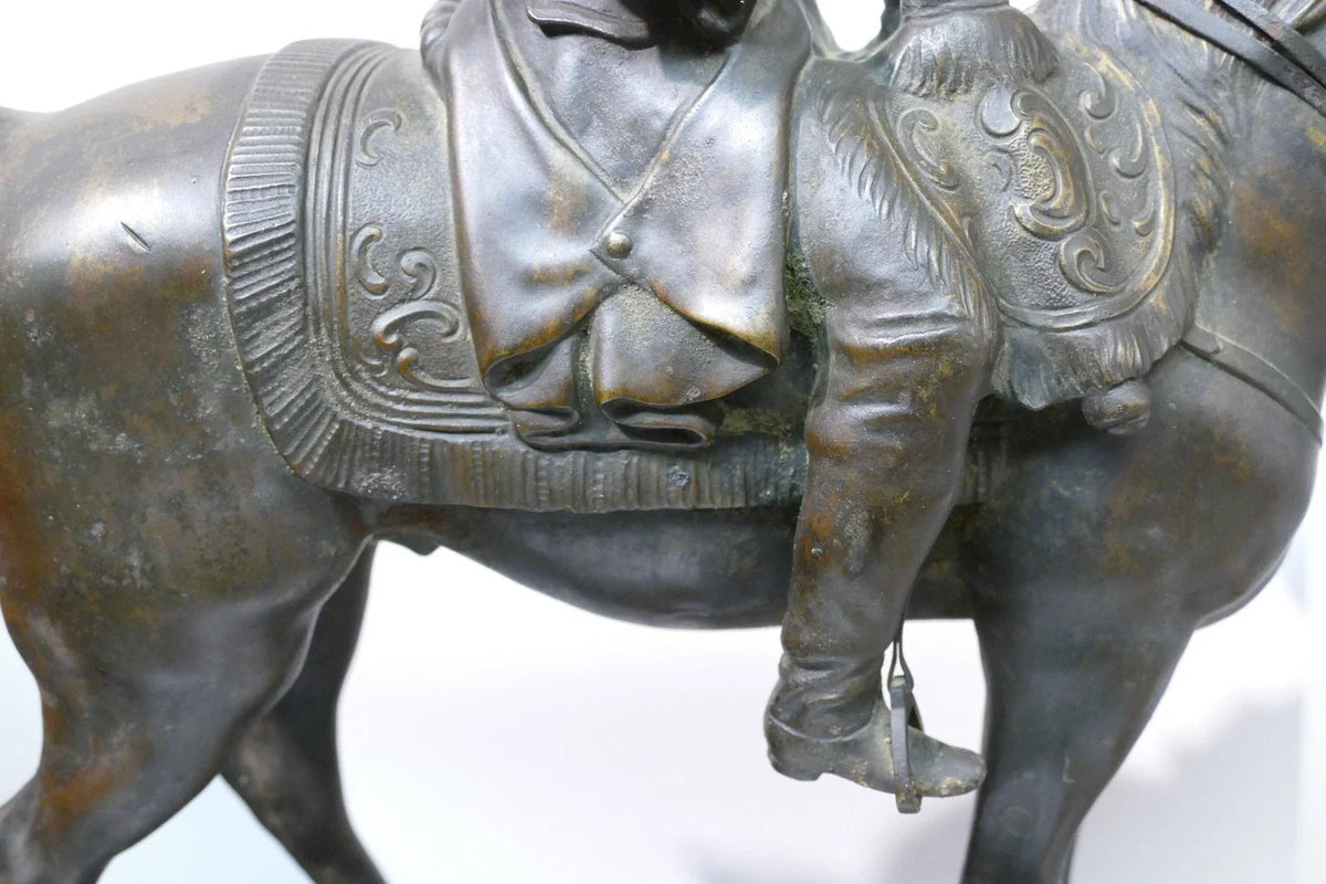 Sculpture ancienne en bronze de Rudolf Kaesbach (1873-1955). Napoléon à cheval