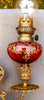 Magnifique paire de lampes , 2 x 2 toupies de piano a petrole tube verre émaillé