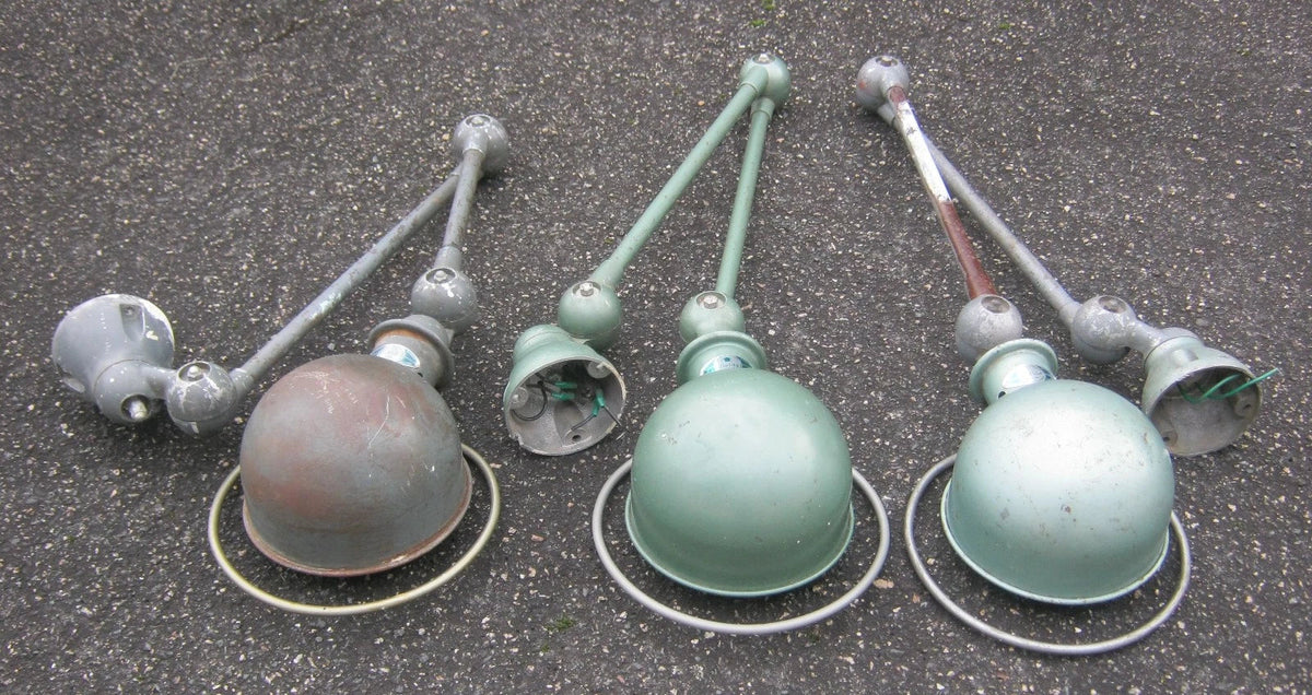 Lot x3 ancienne lampe jielde atelier usine industriel