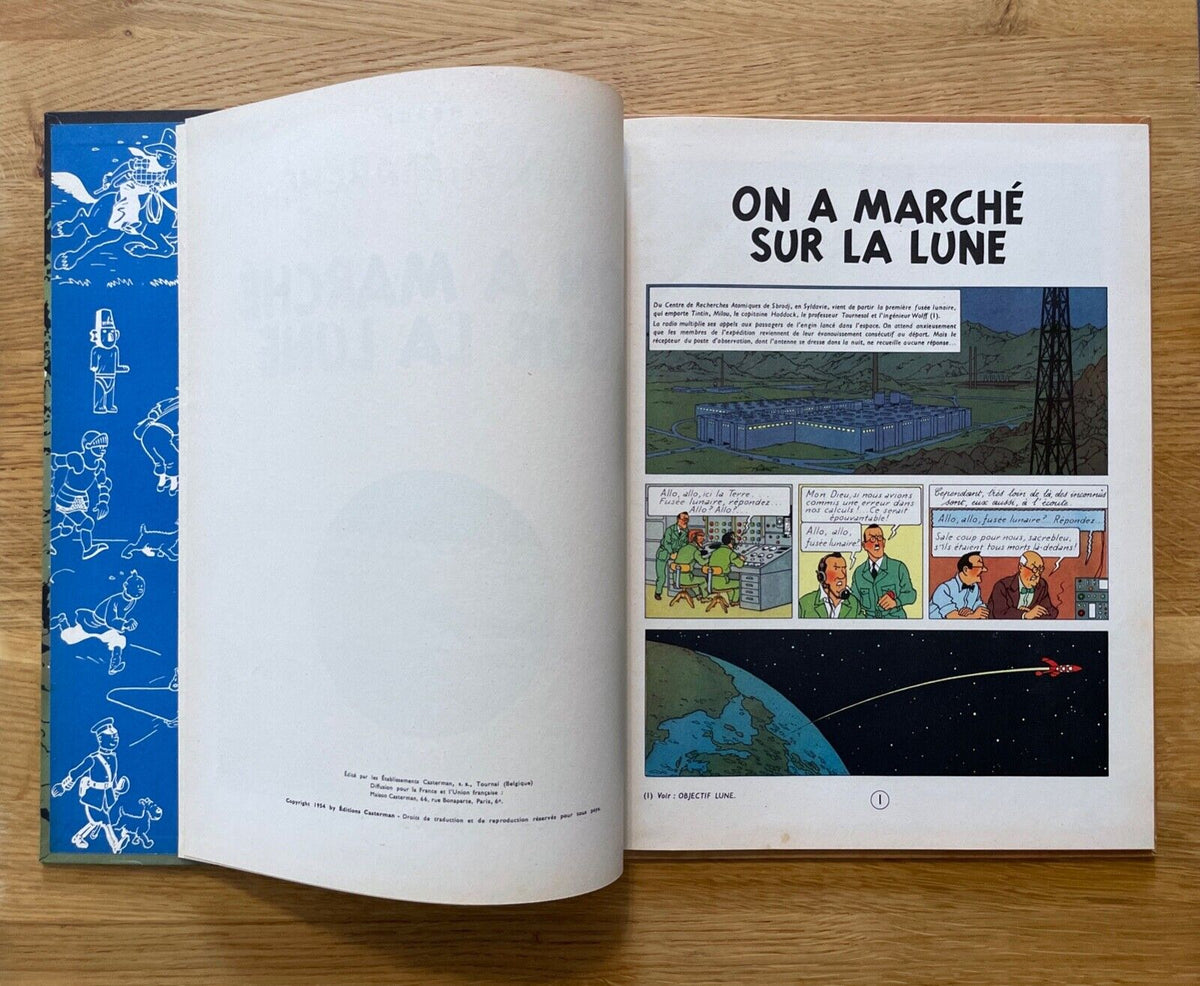 Tintin Hergé On a Marché sur la Lune EO Française 2ème trim 1954 Danel n°474 TOP