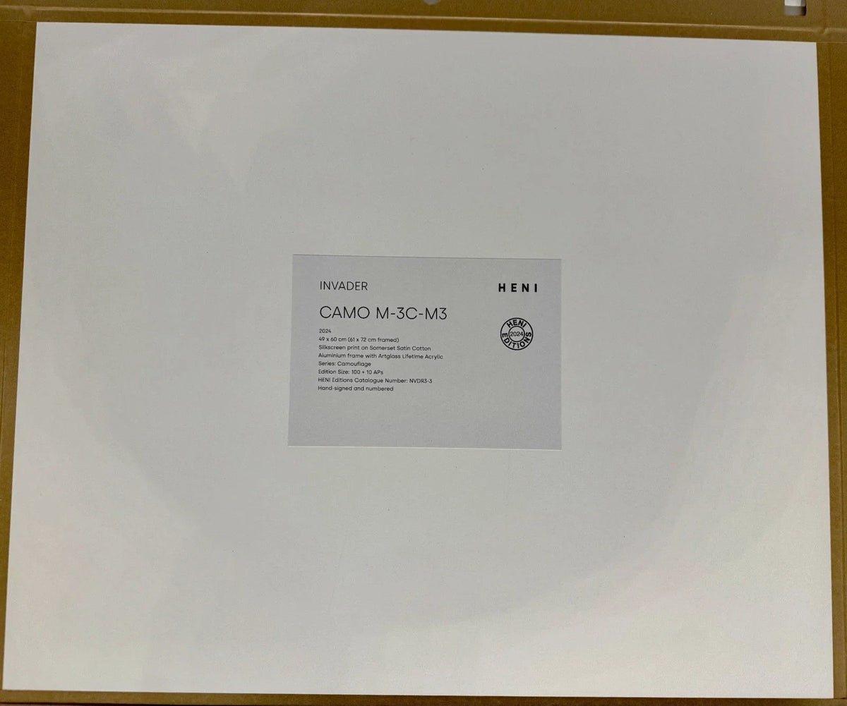 Invader camo m-3c-m3 lithographie signée – édition limitée
