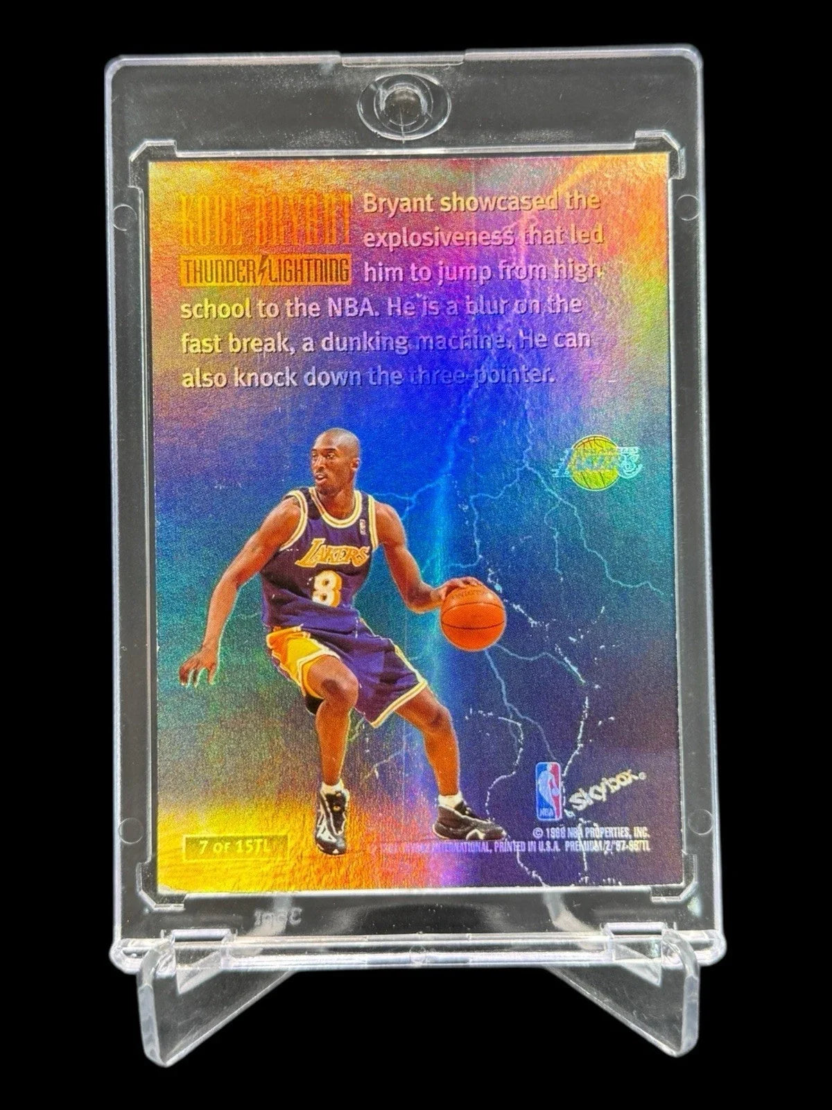 Skybox kobe bryant 1997 « thunder & lightning » premium 2ème année rc 7  15