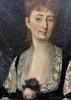 Tableau Ancien 19ème Portrait Femme Fleur Peinture Edouard Manet Impressionniste