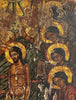 Ancienne Icône Religieuse Baptême Jésus Christ Peinture Tempera Doré Crête 17ème
