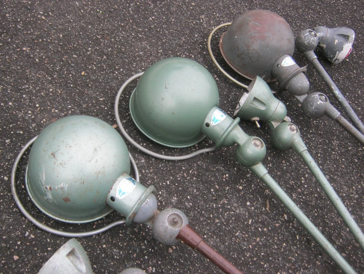Lot x3 ancienne lampe jielde atelier usine industriel