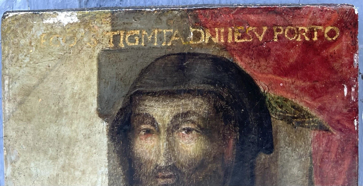 Tableau Religieux Ancien Huile Bois Portrait Saint Renaissance XVIe-XVIIe
