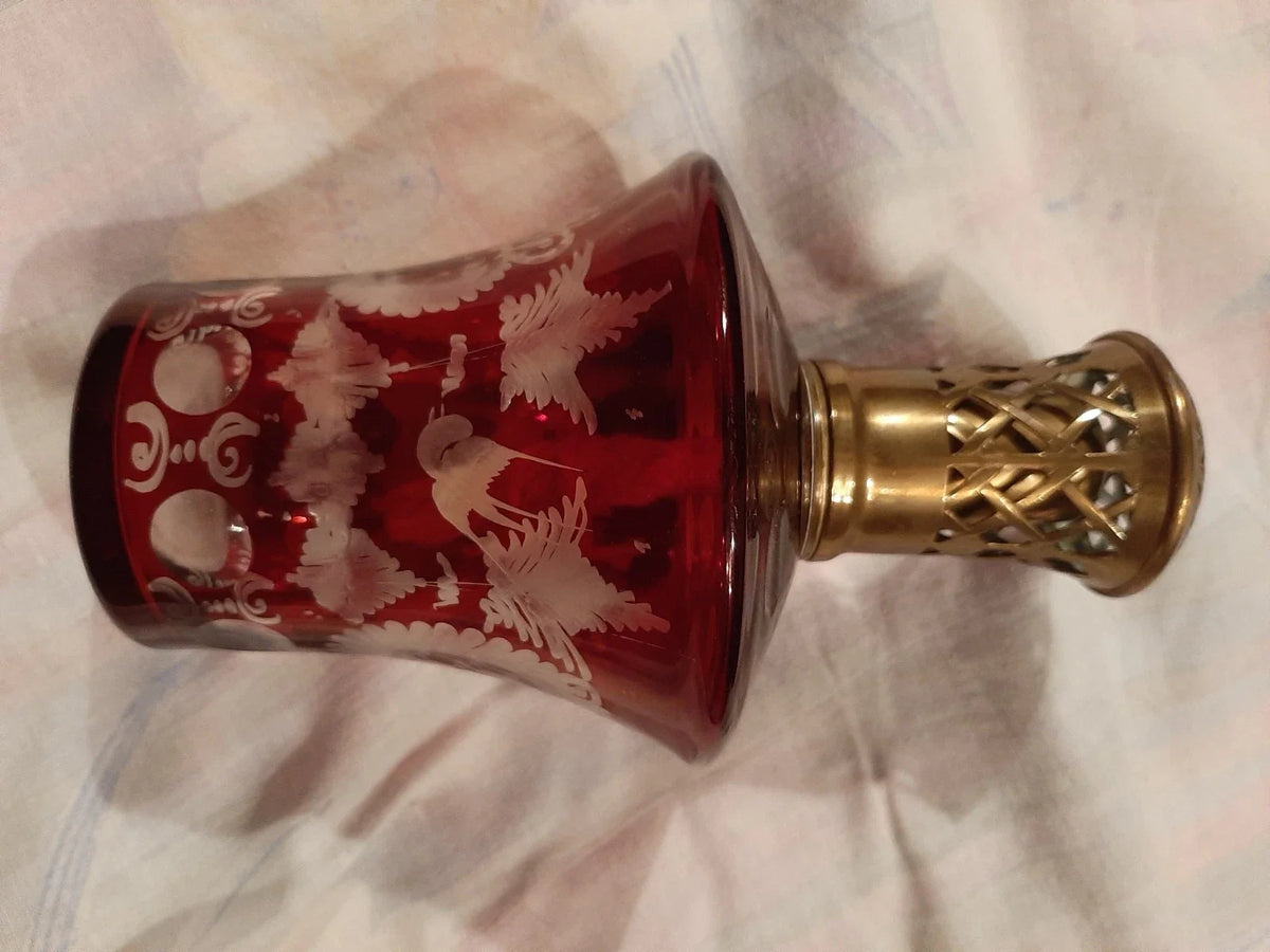 ancienne lampe berger st louis,baccarat, bohème 19 ème siècle
