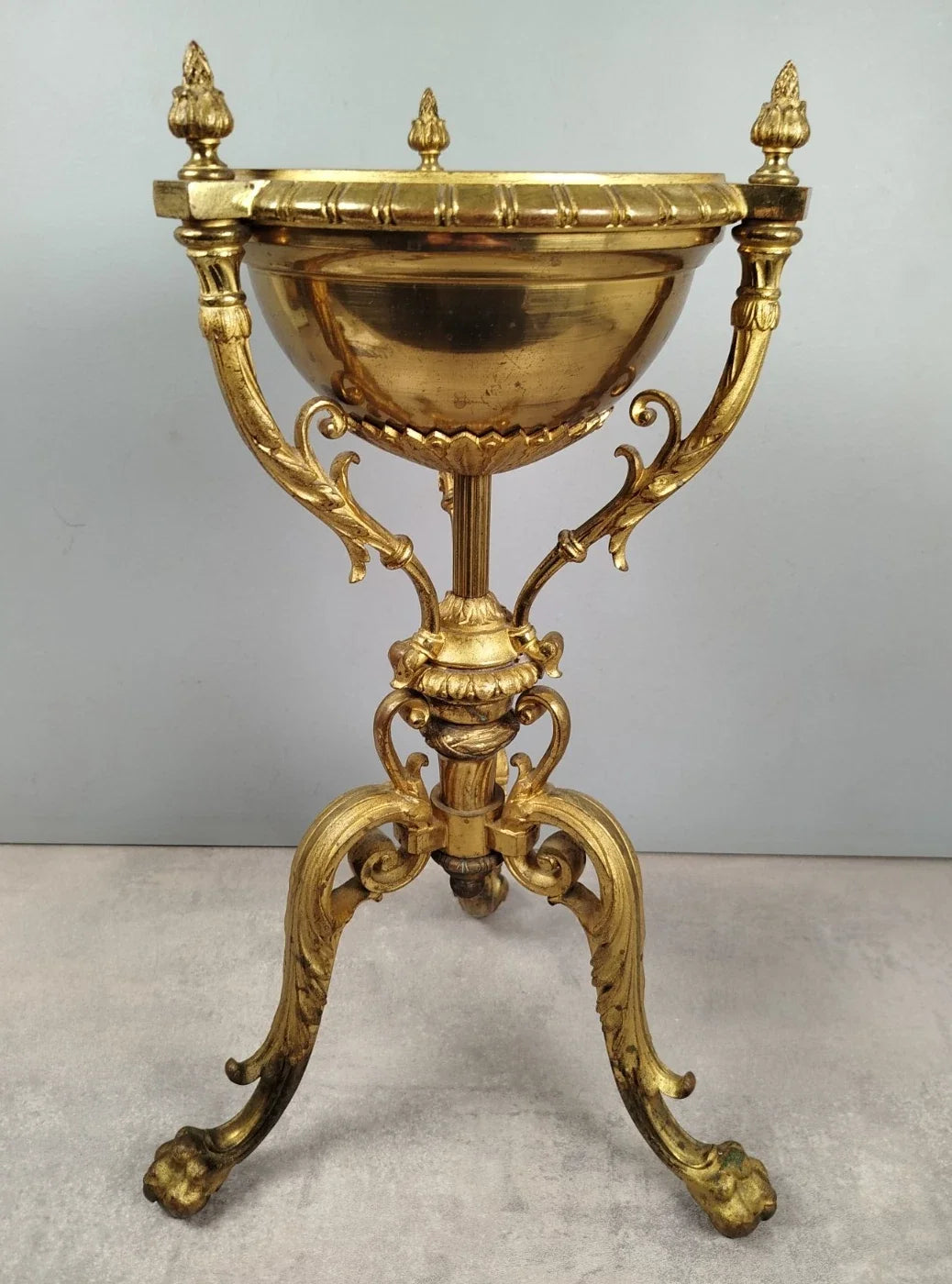 Grand PIED de LAMPE en Athenienne Cassolette Huile Petrole Brule-Parfum XIXe P51