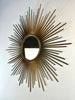 Miroir Soleil Chaty Vallauris en métal doré Années 1950-1960