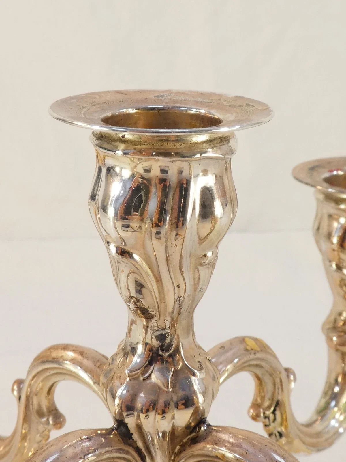 Bougeoir candelabres en argent massif 925 d'epoque 19eme