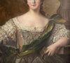 Tableau Ancien Portrait Jeune Femme Noblesse Royauté Peinture Grand Format 19ème