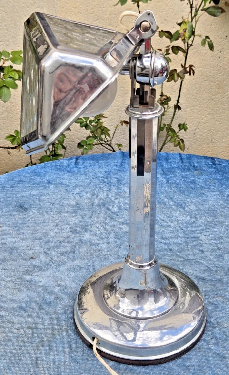 Belle lampe de bureau ancienne chromée pirouett