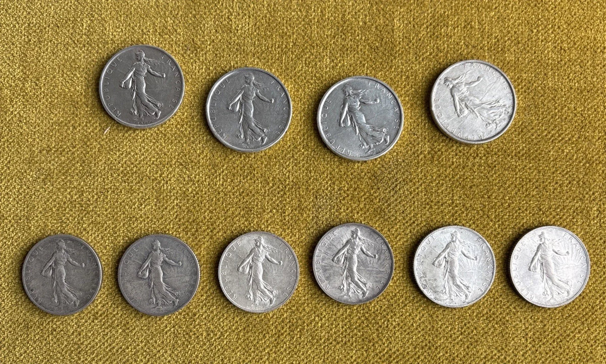 Lot 35 pièces anciennes argent ecu xix ème nap 3 louis philippe leopold hercule