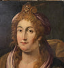Tableau Ancien Huile Portrait Femme Reine Bijoux Renaissance Fontainebleau XVIe