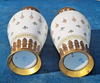 Jolie paire de vases anciens en porcelaine de Sèvres  Cerclage en bronze