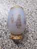 Rare Ancien Petit Vase Daum Nancy Gardeuse D Oies Verre Givré. Bordé D Or.
