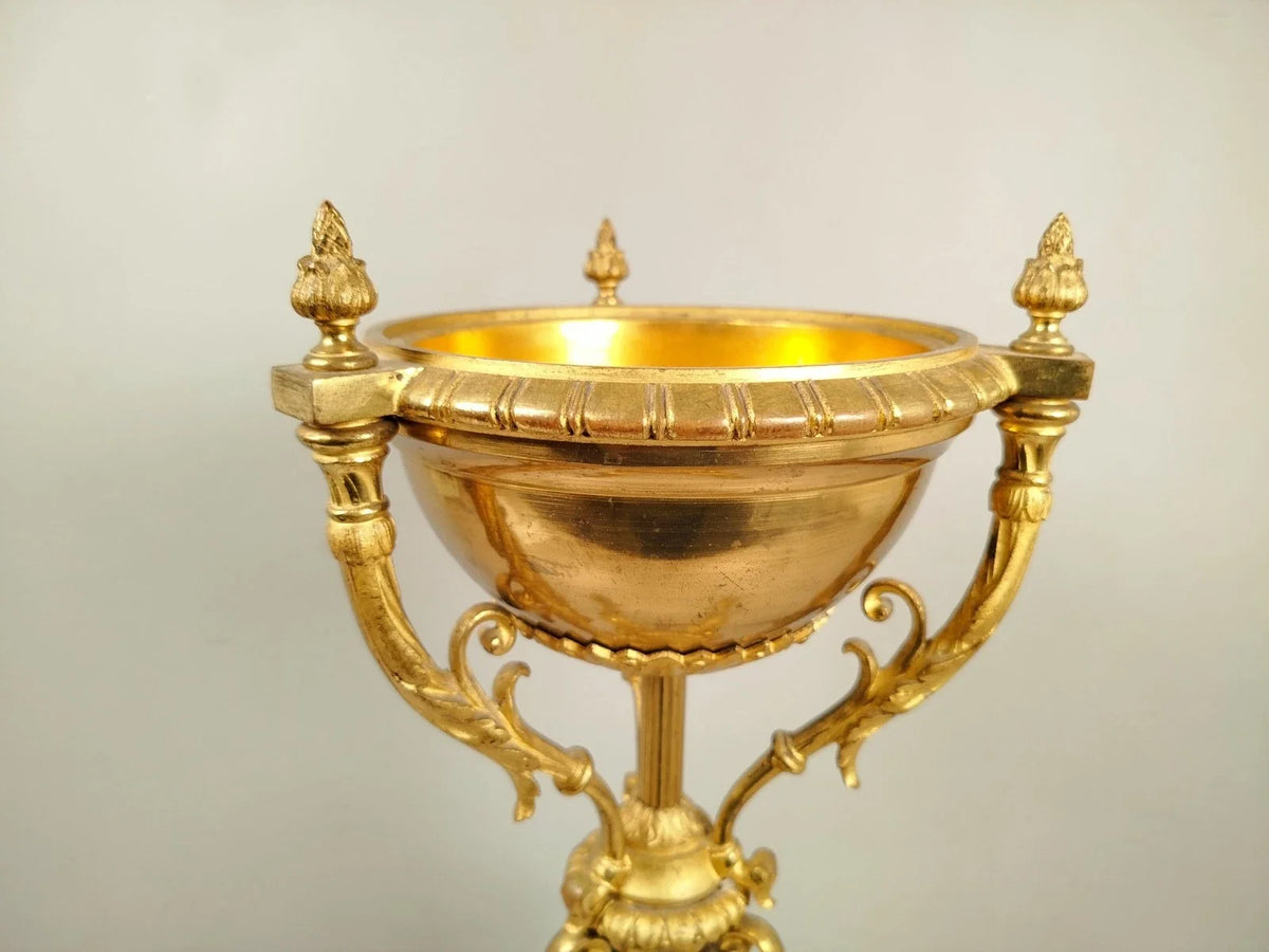Grand PIED de LAMPE en Athenienne Cassolette Huile Petrole Brule-Parfum XIXe P51