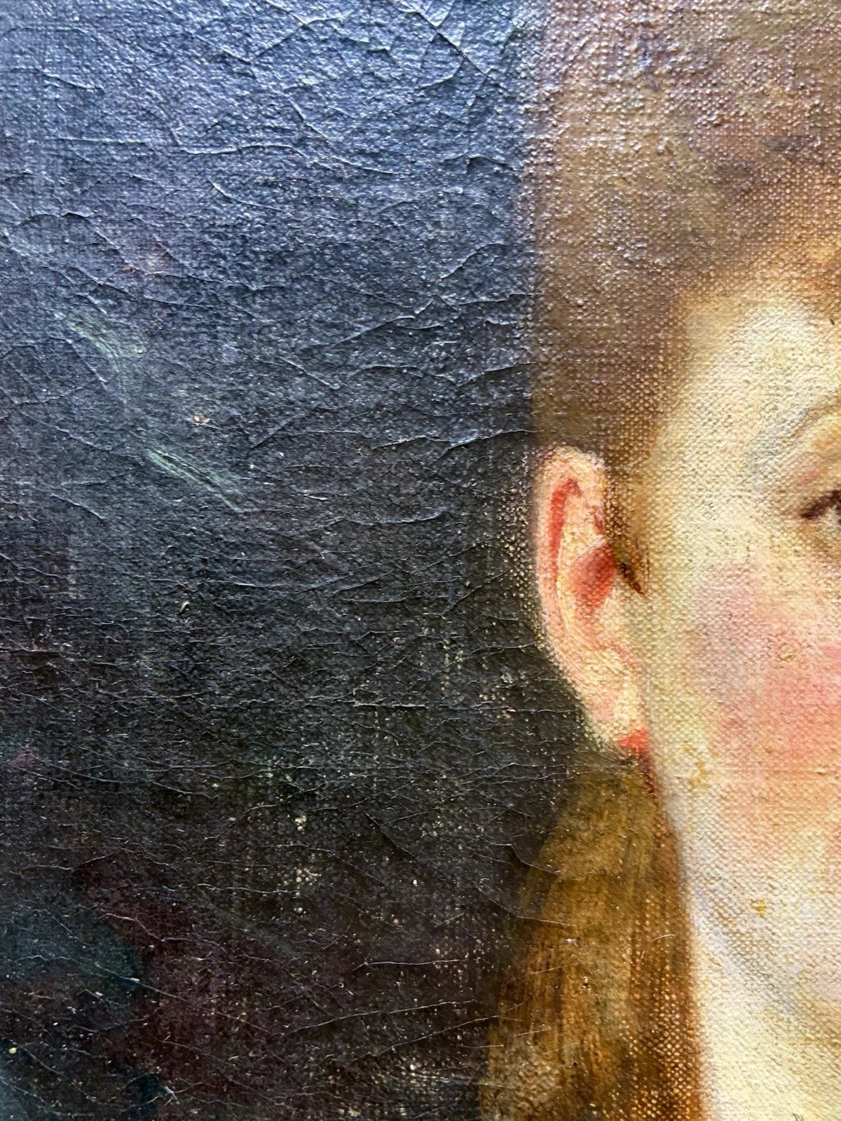 Tableau Ancien 19ème Portrait Femme Fleur Peinture Edouard Manet Impressionniste