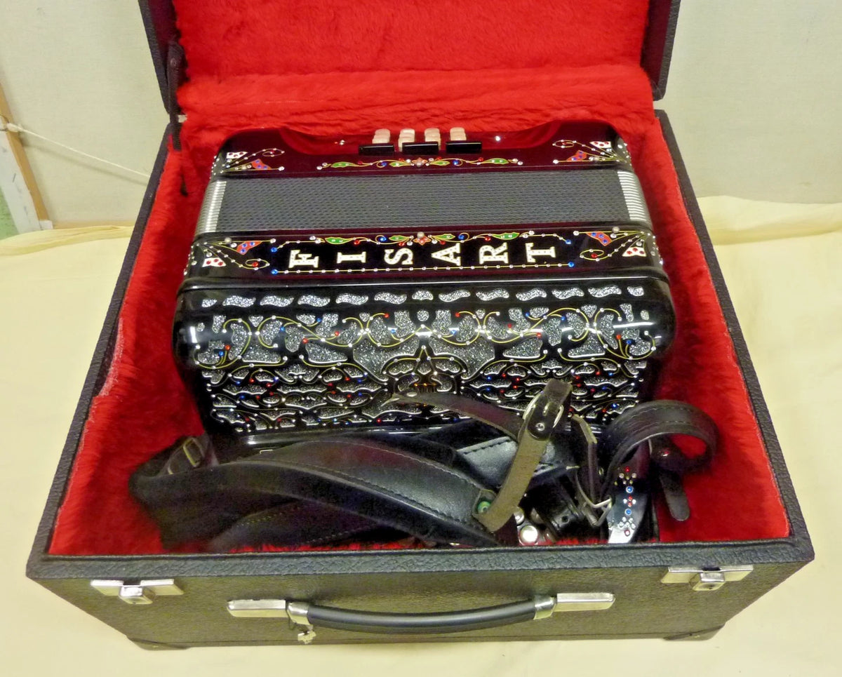 Rare et magnifique ancien accordéon diatonique FISART