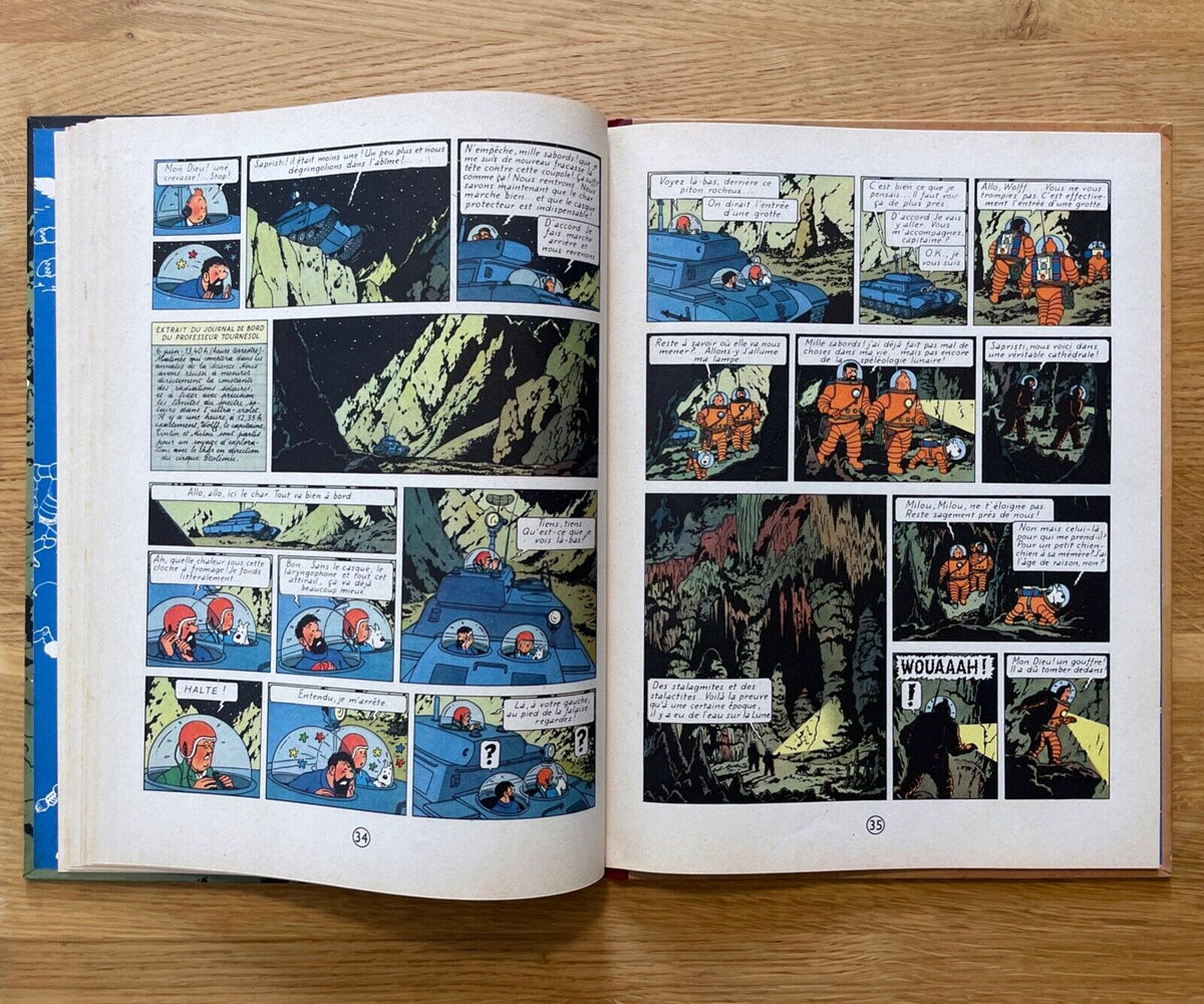Tintin Hergé On a Marché sur la Lune EO Française 2ème trim 1954 Danel n°474 TOP