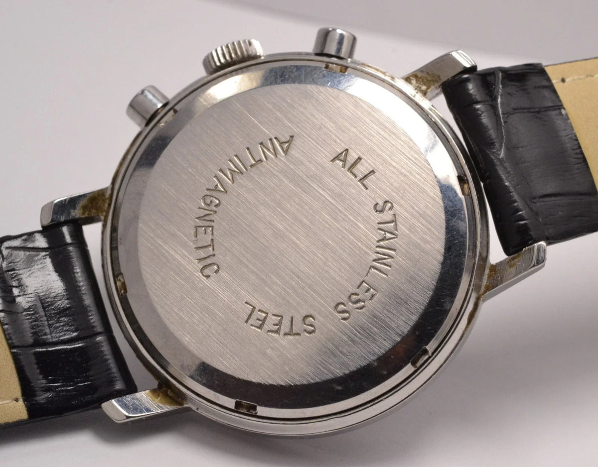 MONTRE CHRONOGRAPHE SUISSE MOGADOR ACIER LANDERON 1960 VINTAGE WATCH