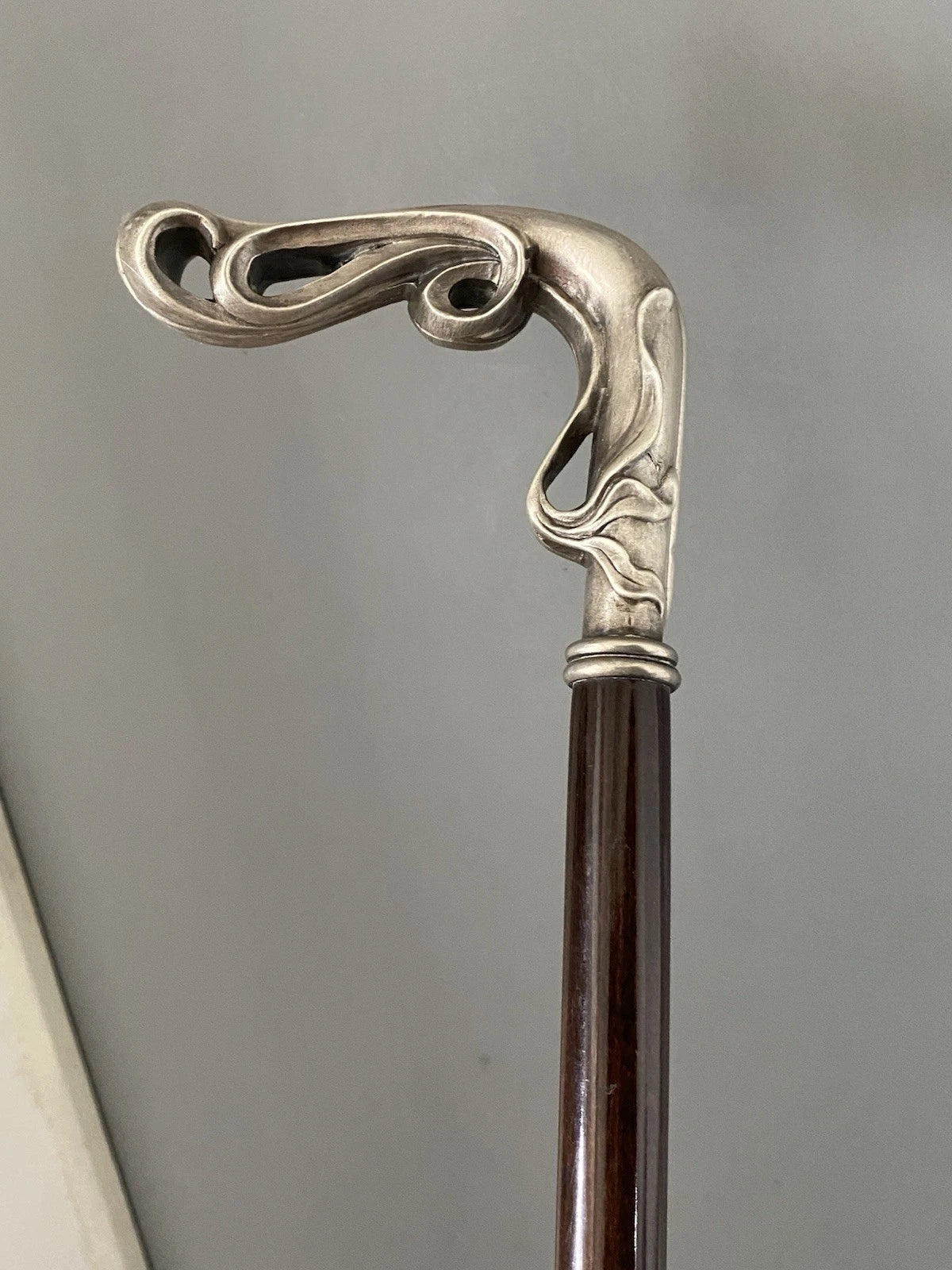 Lucien GAILLARD ancienne  canne pommeau en argent massif
