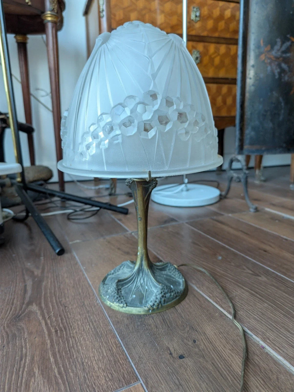 Lampe art deco georges leleu et schneider
